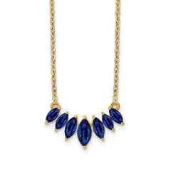 14k Graduated Marquise Sapphire 18 inch Necklace