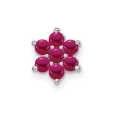 14k White Gold Ruby Floral Chain Slide