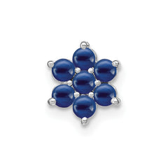 14k White Gold Sapphire Floral Chain Slide