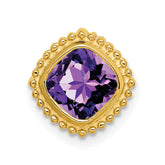 14k Cushion Amethyst Chain Slide