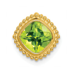 14k Cushion Peridot Chain Slide