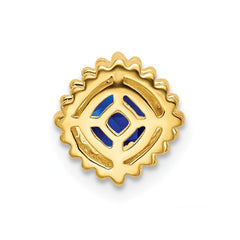 14k Cushion Sapphire Beaded Edge Chain Slide