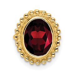 14k Oval Garnet Chain Slide