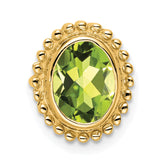 14k Oval Peridot Chain Slide