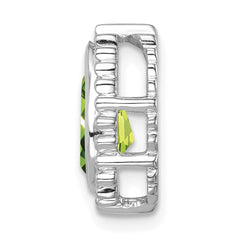 14k White Gold Pear Peridot Chain Slide