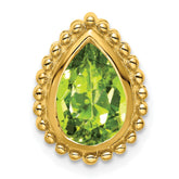 14k Pear Peridot Chain Slide