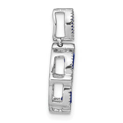 14k White Gold Marquise Sapphire and Diamond Circle Chain Slide - 2