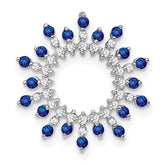 14k White Gold Sapphire and Diamond Snowflake Chain Slide