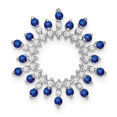 14k White Gold Sapphire and Diamond Snowflake Chain Slide