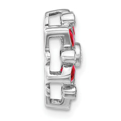 14k White Gold Pear and Marquise Ruby and Diamond Chain Slide