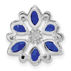 14k White Gold Pear and Marquise Sapphire and Diamond Chain Slide