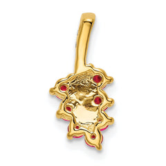 14k Ruby and Diamond Leaf Chain Slide