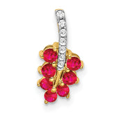 14k Ruby and Diamond Leaf Chain Slide