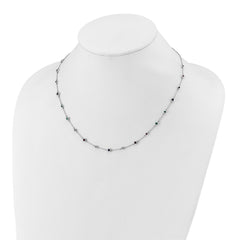 14k White Gold Ruby/Sapph/Emerald/Wht. Topaz 18in. Station Necklace