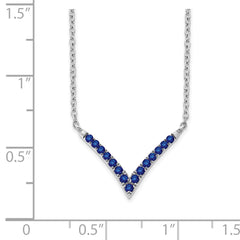 14k White Gold Sapphire 18 inch V-Necklace