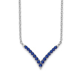 14k White Gold Sapphire 18 inch V-Necklace