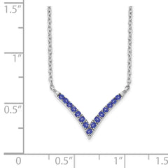 14k White Gold Tanzanite 18 inch V-Necklace