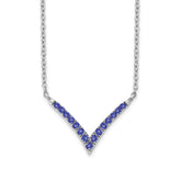 14k White Gold Tanzanite 18 inch V-Necklace