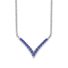 14k White Gold Tanzanite 18 inch V-Necklace
