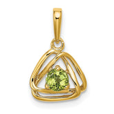 14k Peridot Triangle Pendant