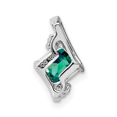 Sterling Silver Antique Cushion Cr. Alexandrite and Diamond Pendant