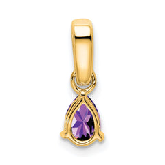 14K Pear Amethyst and Diamond Pendant