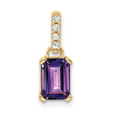 14K Amethyst and Diamond Pendant