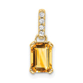 14K Citrine and Diamond Pendant