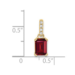 14K Created Ruby and Diamond Pendant