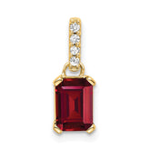14K Created Ruby and Diamond Pendant