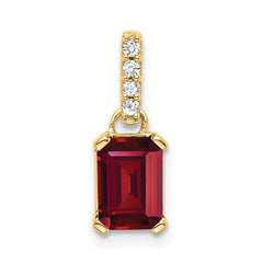 14K Created Ruby and Diamond Pendant