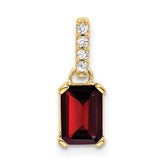 14K Garnet and Diamond Pendant