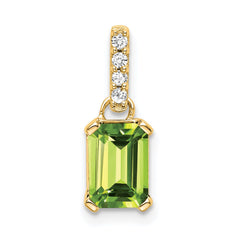 14K Peridot and Diamond Pendant
