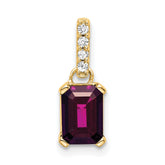 14K Rhodolite Garnet and Diamond Pendant