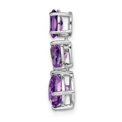14k White Gold Amethyst Chain Slide - 2