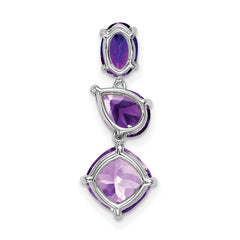14k White Gold Amethyst Chain Slide - 2