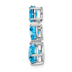 14k White Gold Blue Topaz & Sky Blue Chain Slide