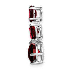 14k White Gold Garnet Chain Slide - 2