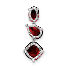14k White Gold Garnet Chain Slide - 2