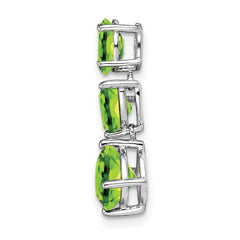14k White Gold Peridot Chain Slide
