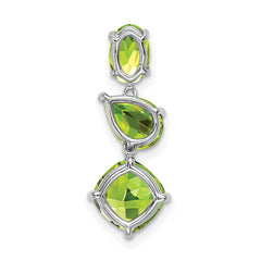 14k White Gold Peridot Chain Slide