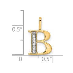 14k Diamond Letter B Initial Pendant