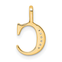 14k Diamond Letter C Initial Pendant