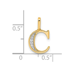 14k Diamond Letter C Initial Pendant