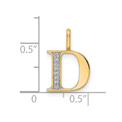 14K Diamond Letter D Initial Pendant
