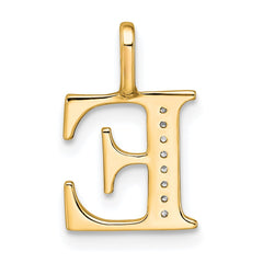 14k Diamond Letter E Initial Pendant