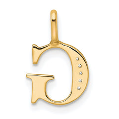 14k Diamond Letter G Initial Pendant