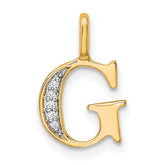 14k Diamond Letter G Initial Pendant