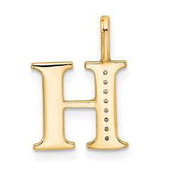14k Diamond Letter H Initial Pendant