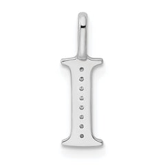 14K White Gold Diamond Letter I Initial Pendant - 5